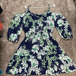 Floral print 100% polyester dress